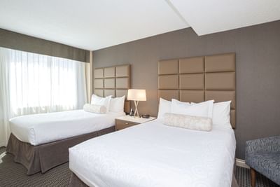 Two beds in hotel suite