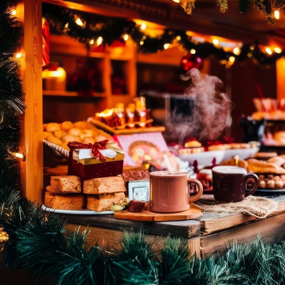 Weihnachtsmärkte in Bratislava mit dampfenden Getränken, Gebäck und festlich beleuchteten Marktständen.
