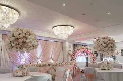 Gold Room arranged for a wedding at Orsett Hall Hotel
