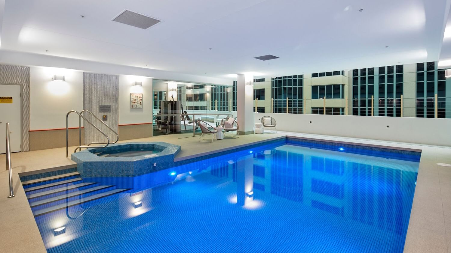 Close up on the indoor pool at Novotel Melbourne on Collins