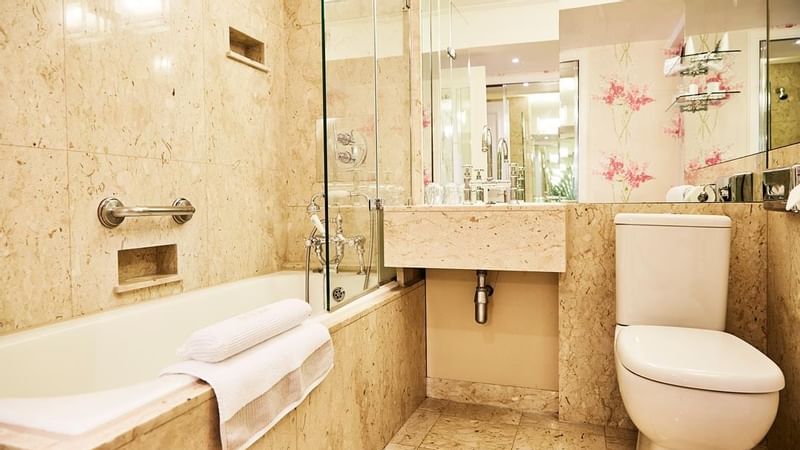 Bathroom interior of the Capital Junior Suite at Capital Hotel