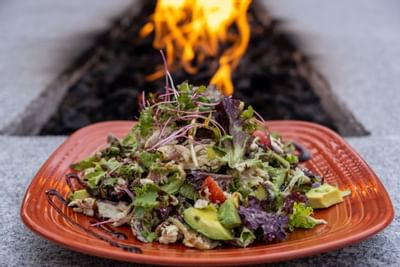 Close up of a salad served at Sleeping Lady Mountain Resort