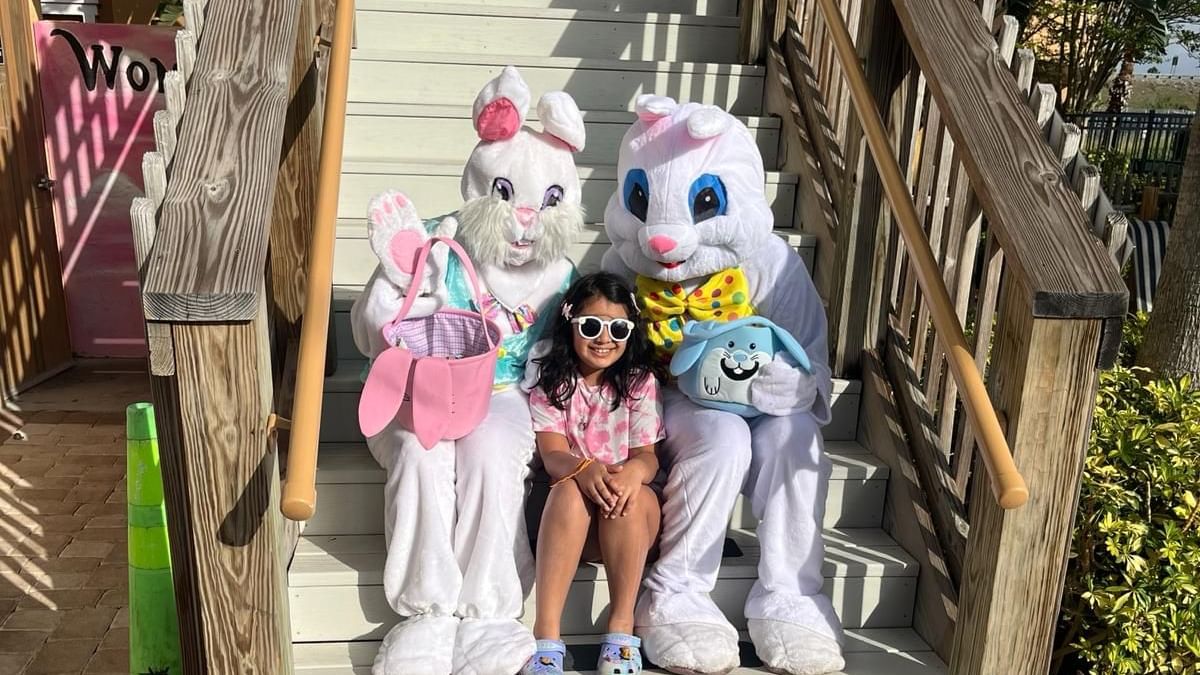 Photo with the Easter Bunnies at Lake Buena Vista Resort Village and Spa