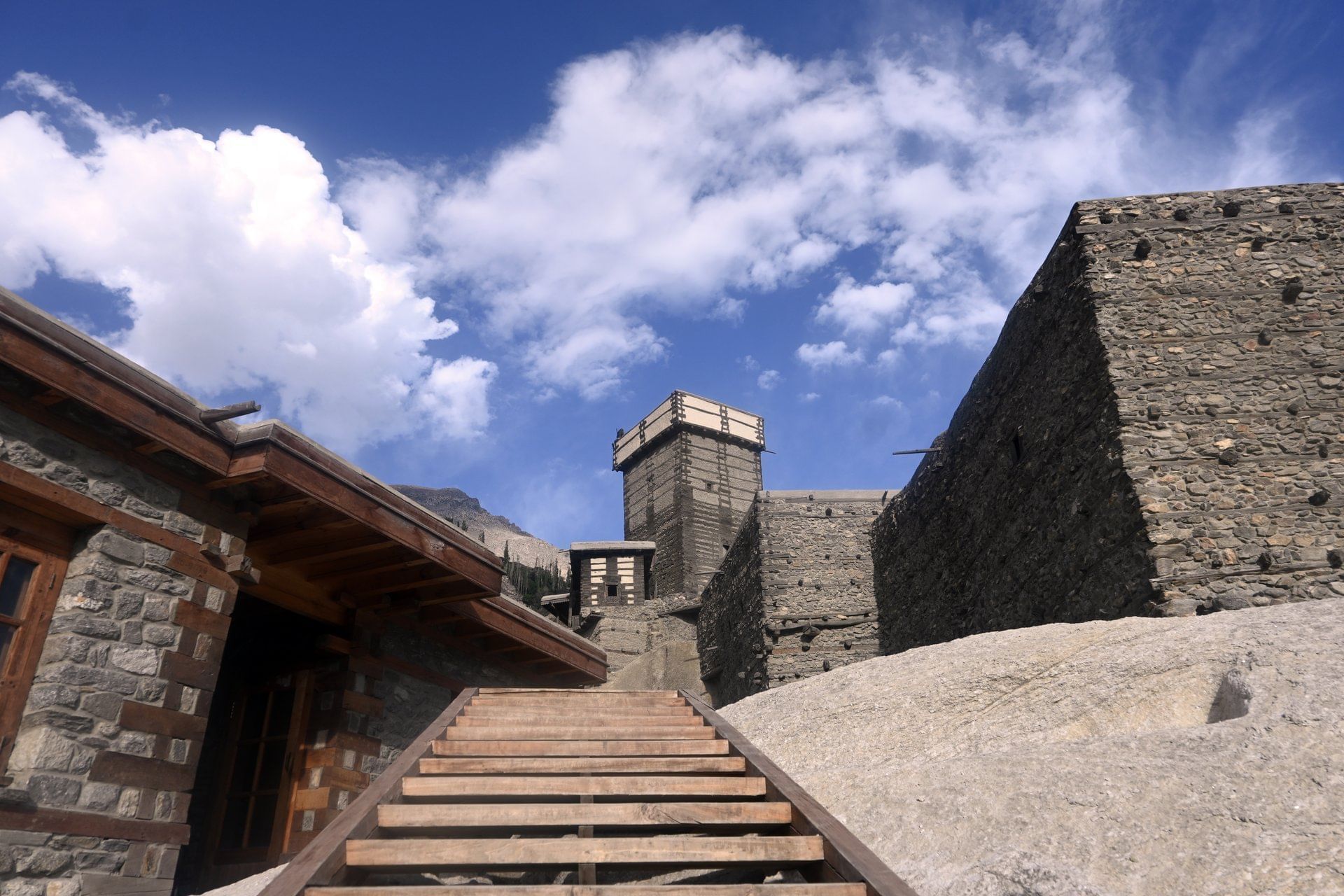 Staircase of Altit fort musuem near Serena Altit Fort Residence