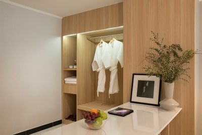 Closet in Grand Deluxe Beachfront room at Eastin Resort Rayong