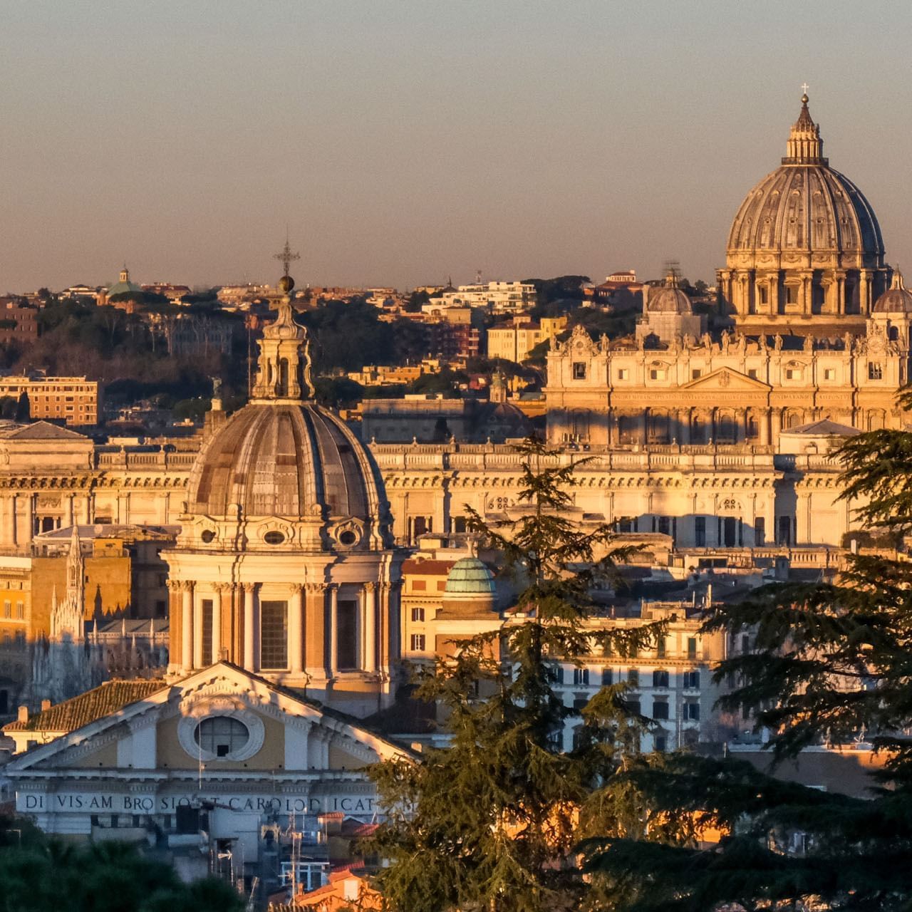 Panoramic view of St. Peter's Basilica near Rome Luxury Suites