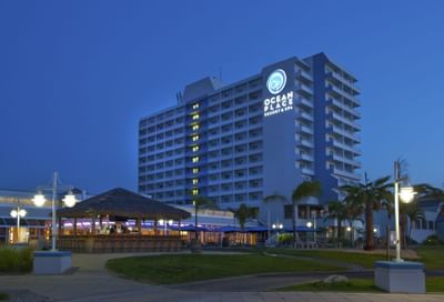 The exterior of Ocean Place Resort & Spa at Night