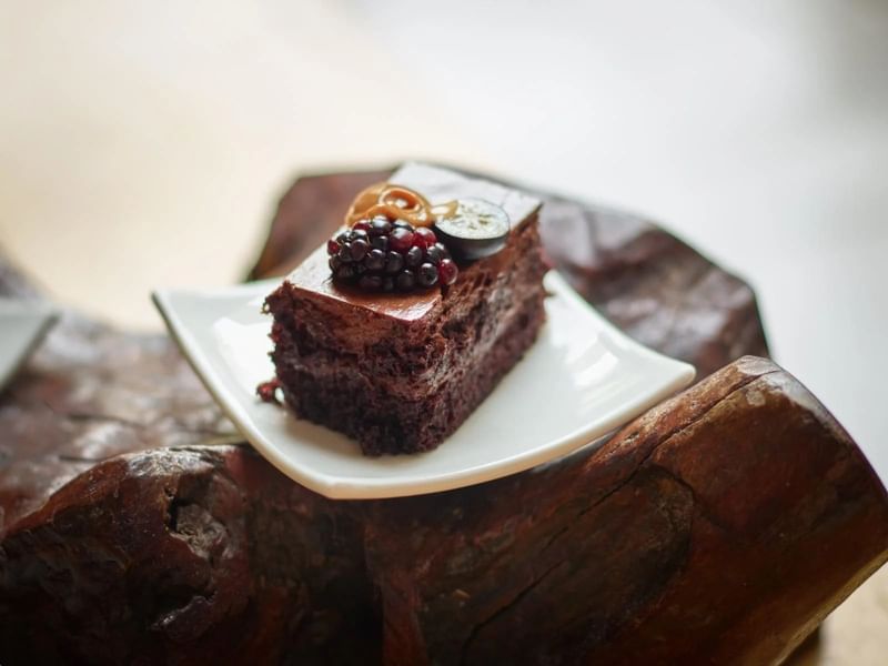 Cake served in Café La Fuente at Fiesta Americana