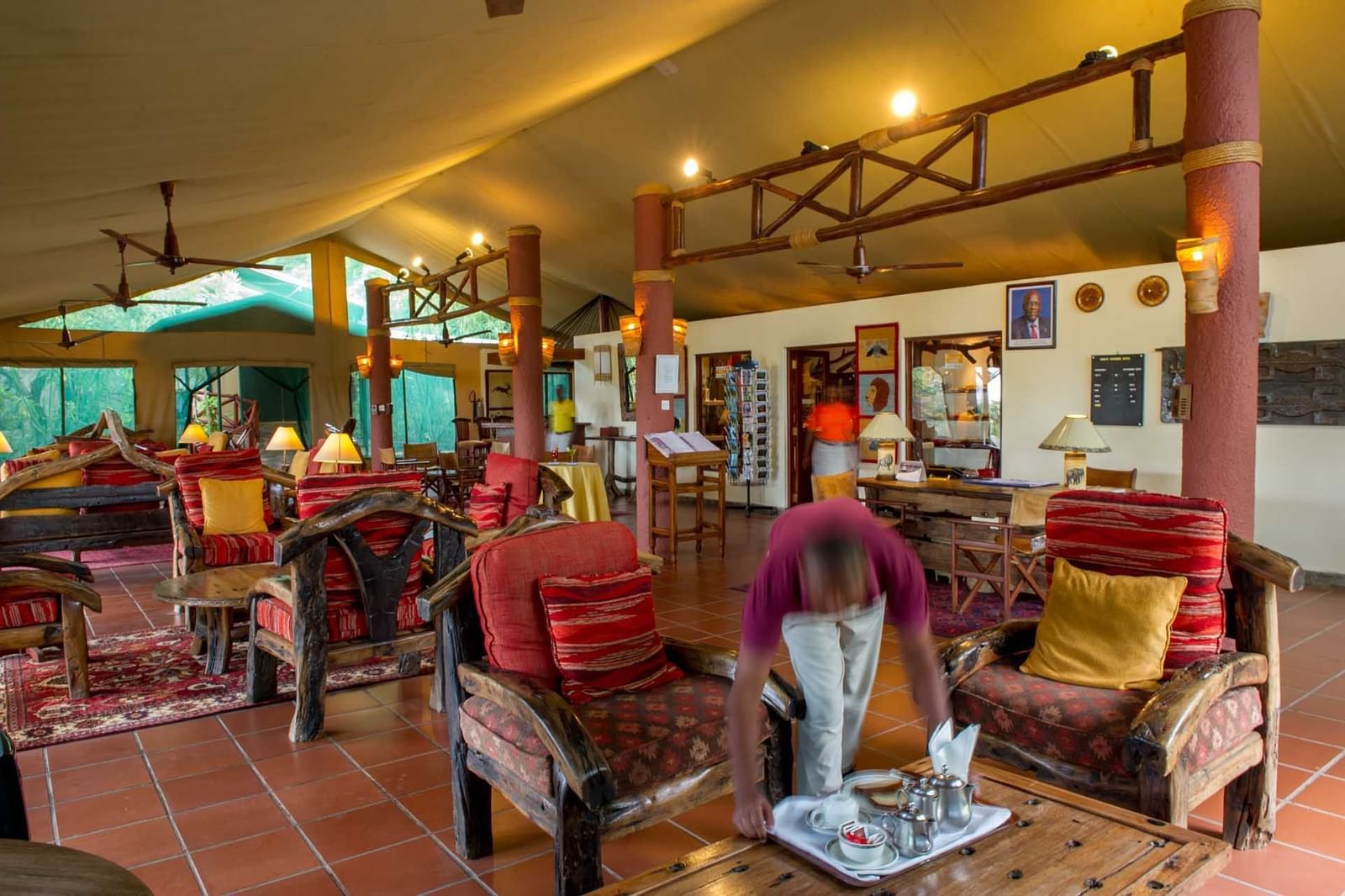 Wedding venue lounge area at Mbuzi Mawe Serena Camp