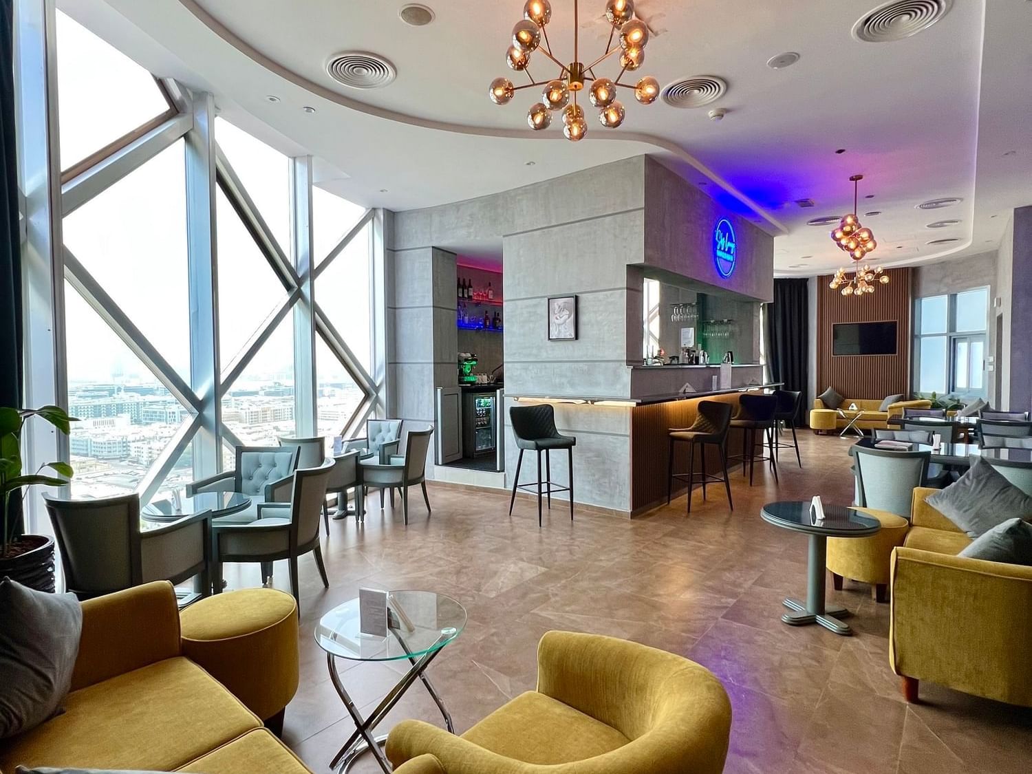 Lounge area in Sky Lounge Bar & Shisha at City Seasons Towers