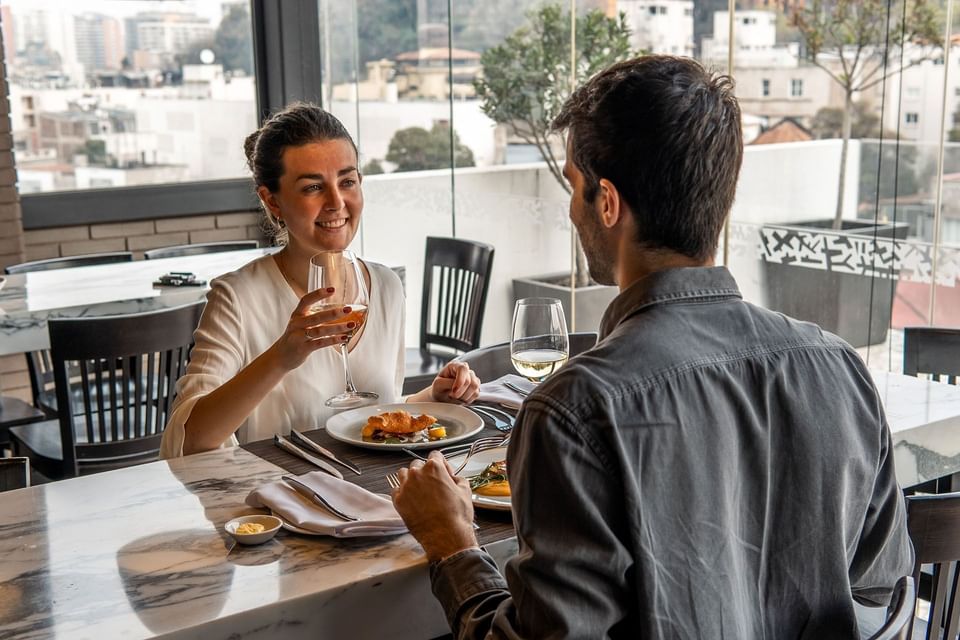 Dining at Hotel Cumbres Lastarria in Santiago, Chile