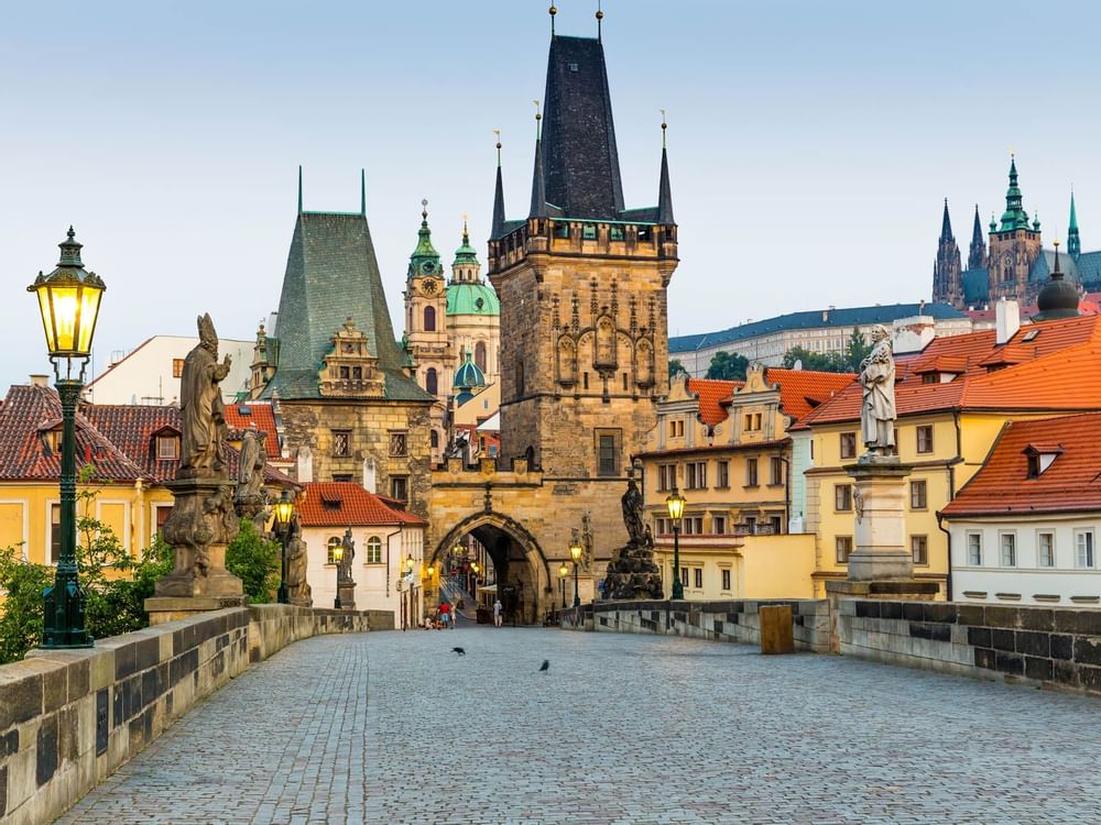 View of the architectural buildings near Almanac X Prague