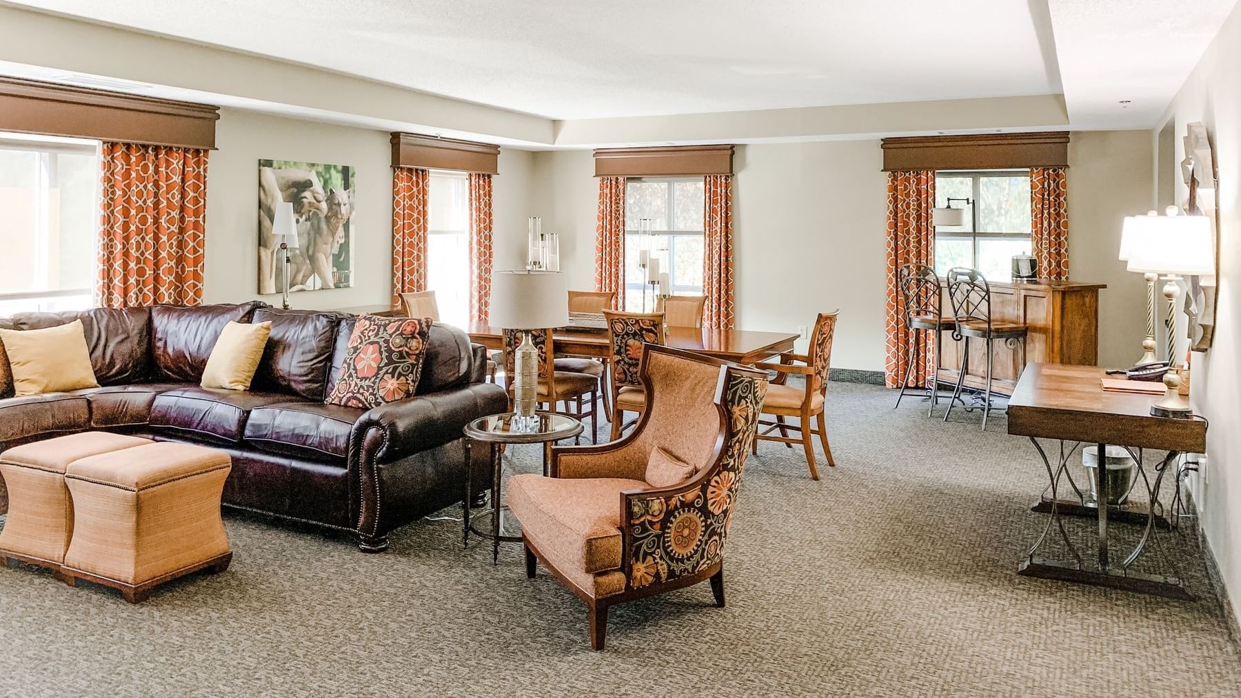 living room area with furniture