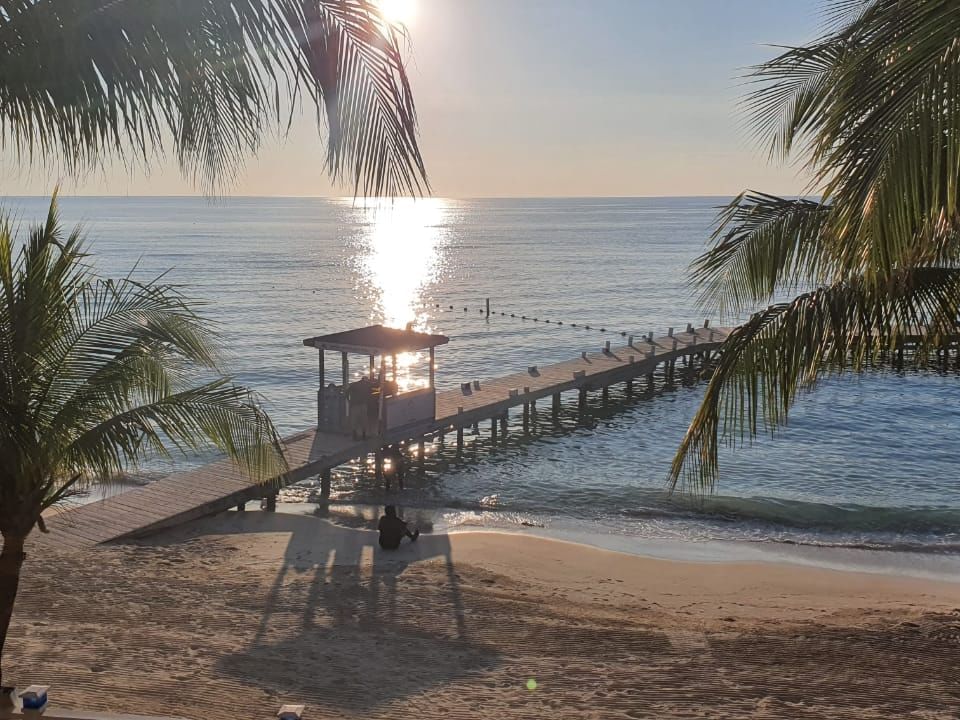 beach with life guard station