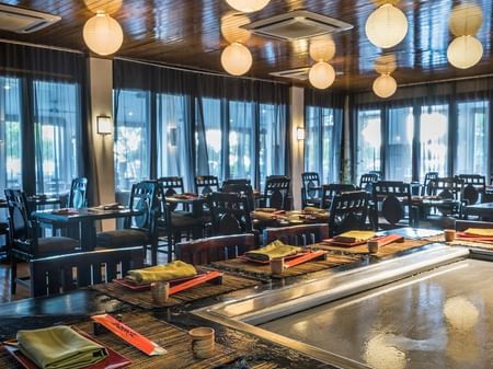 Interior of the Sazanami Teppanyaki dining area at Warwick Fiji