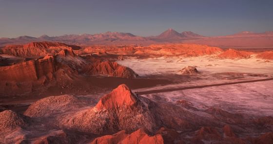 Mars Valley with rocks & mountains near NOI Casa Atacama hotel