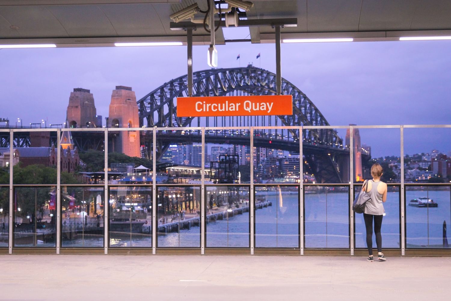The Sydney Harbour Bridge seen from Circular Quay Train Station