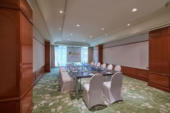 Interior view of a meeting room at  Federal International