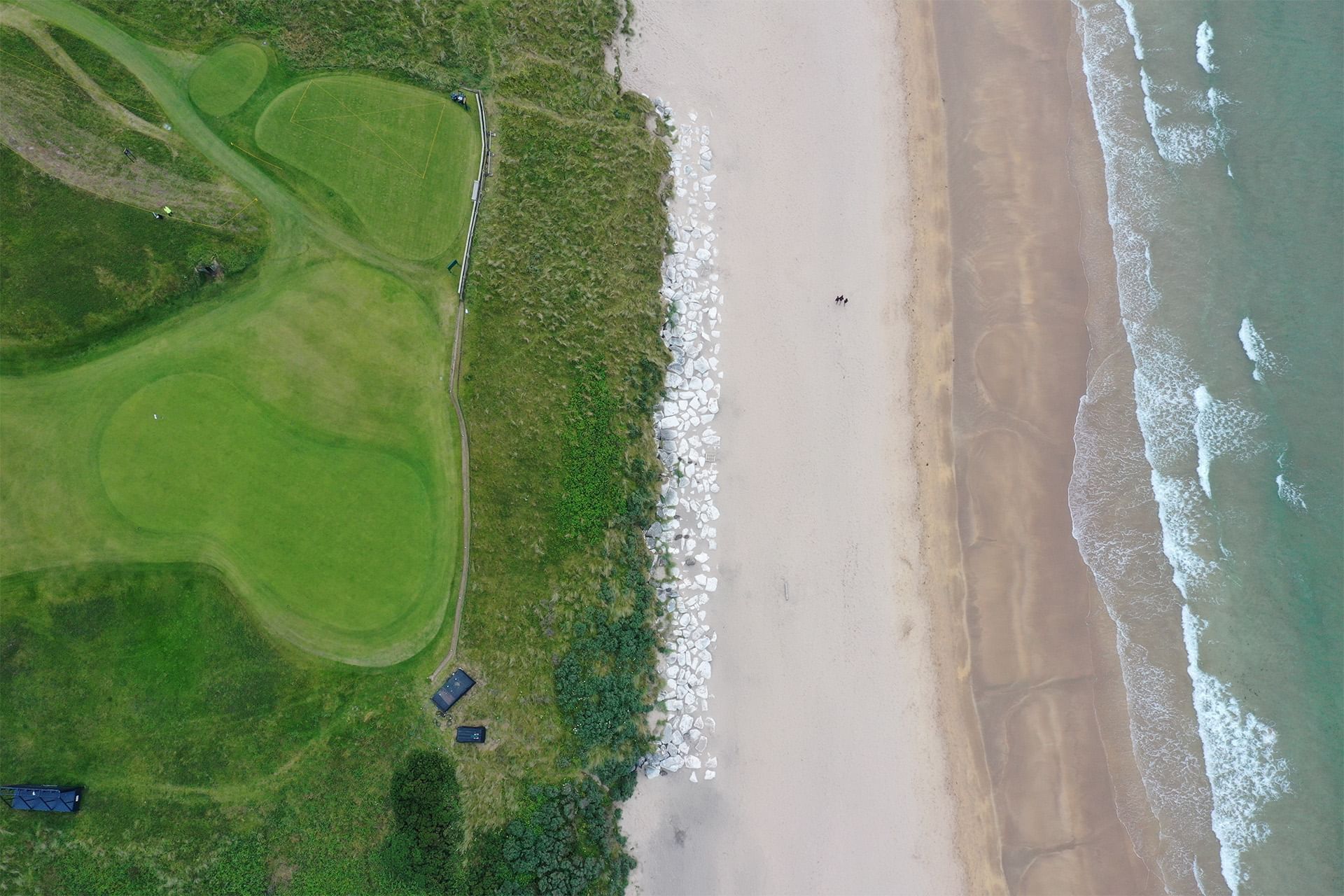 Aerial view of Portrush Whiterocks Beach near Dunluce Lodge, hotels in Portrush