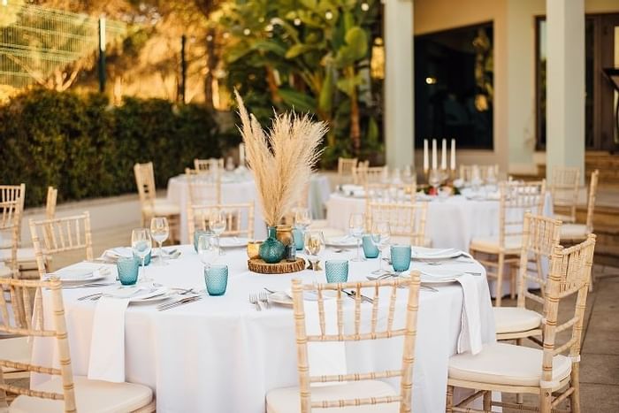 Dining table arrangements for function at The Magnolia Hotel 