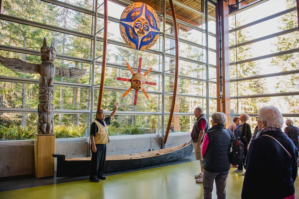 Interior of Squamish Lil’wat Cultural Centre near Blackcomb Springs Suites