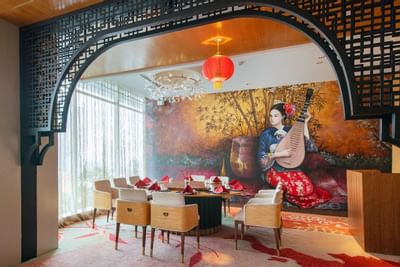 Wall painting in Xiang Fu Hai Restaurant at Vasa Hotel Surabaya