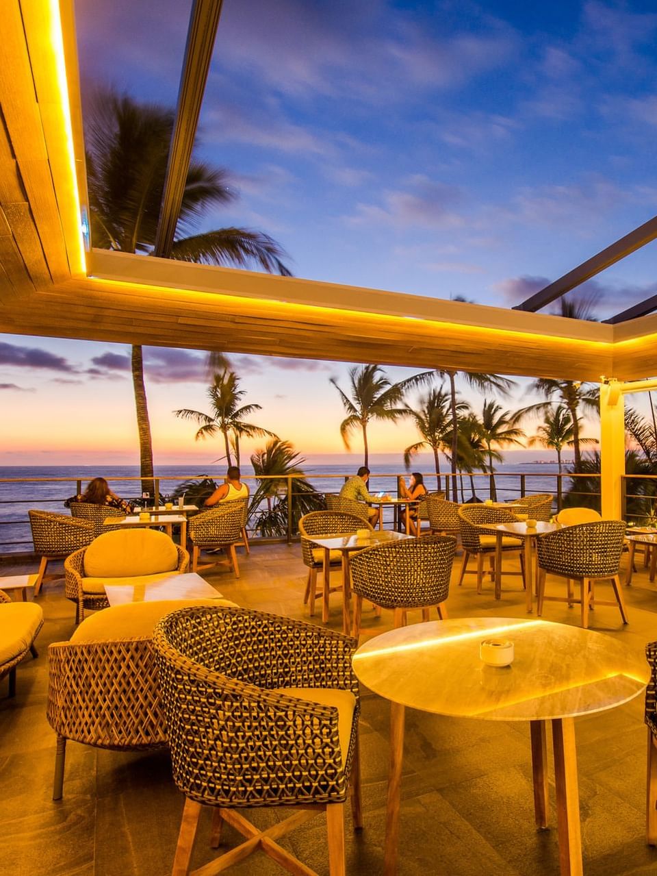 The elegant dining area of Sky Bar at Buenaventura Grand Hotel and Spa