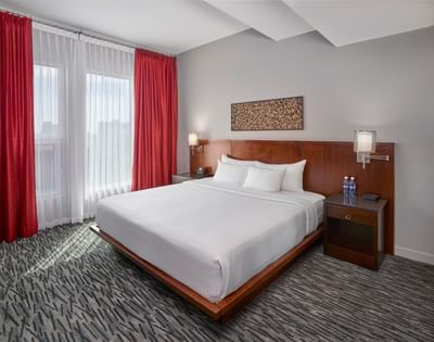 King bed in Sterling Suite at Matrix Hotel