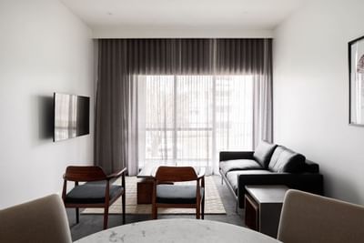 Living room in One Bedroom Executive Apartment at Knightsbridge