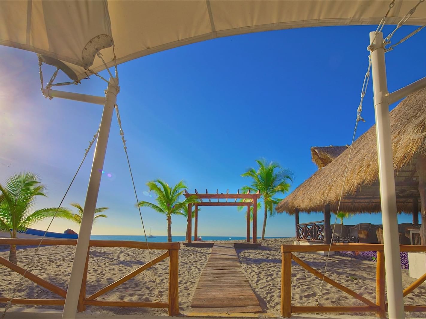 Exterior view of Gazebo on beach at Playa Blanca Beach Resort