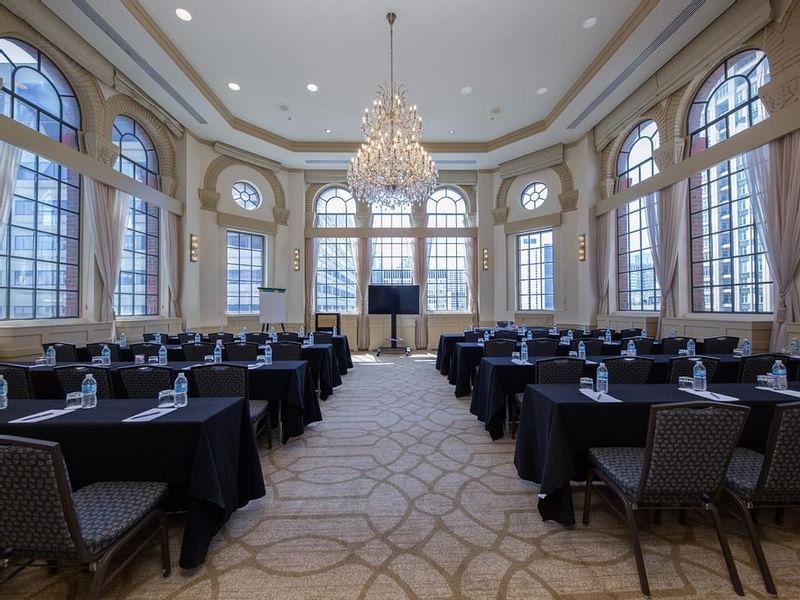 Classroom-style seating in a Ballroom at  Warwick Allerton - Chicago