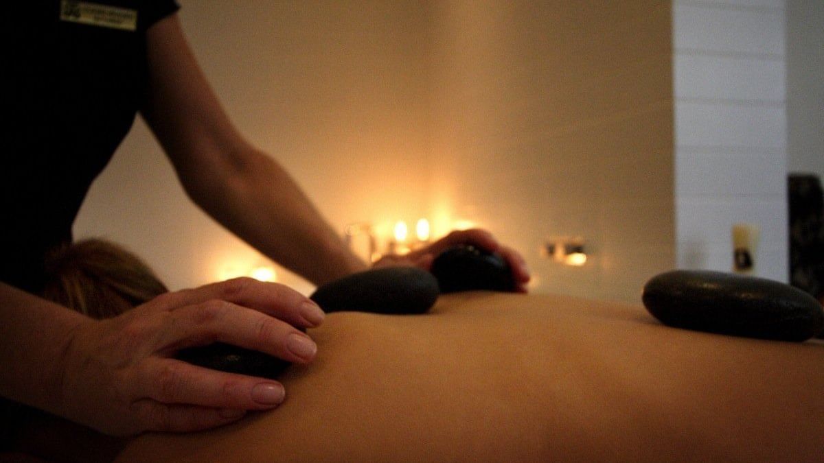 Female receiving back massage
