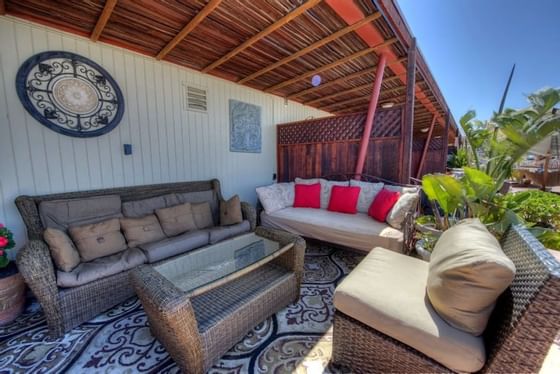 Outside lounge area at Inn at Avila Beach