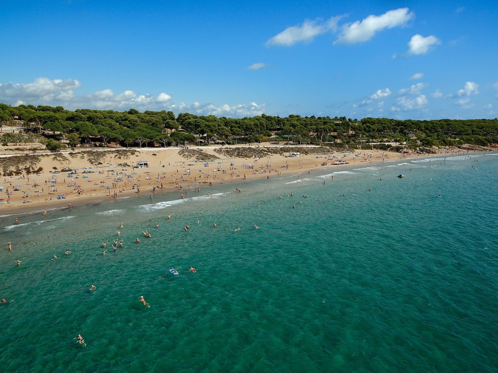 Aerial view of Salou beach in La Pineda, Tarragona near Hotel Vila Centric