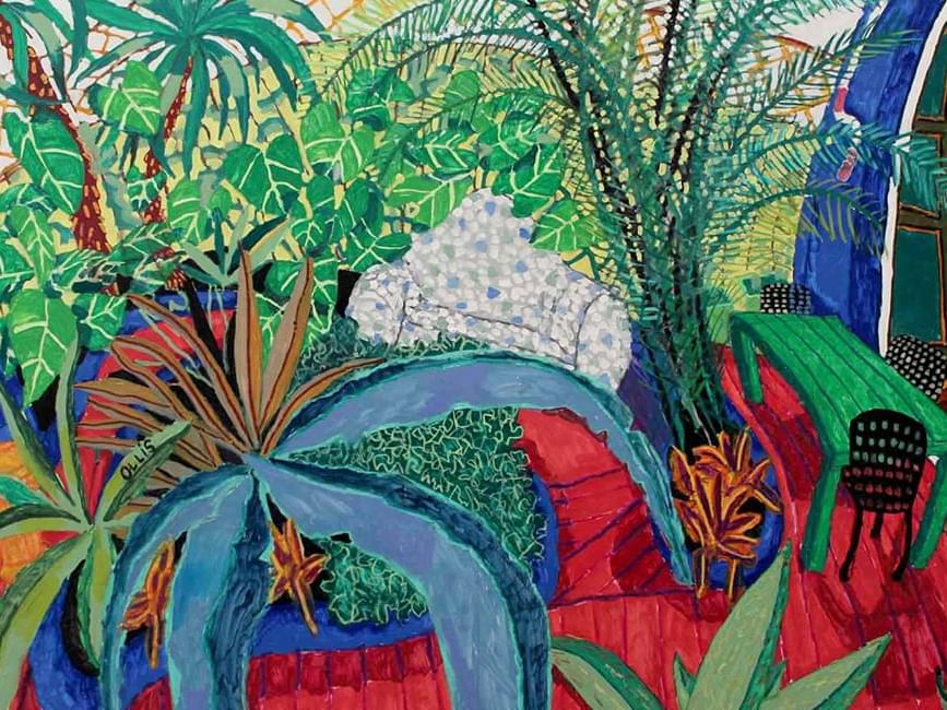 The Artist's Garden portrait by Bernard Ollis in Mitchell Fine Art Gallery near Sofitel Brisbane Central