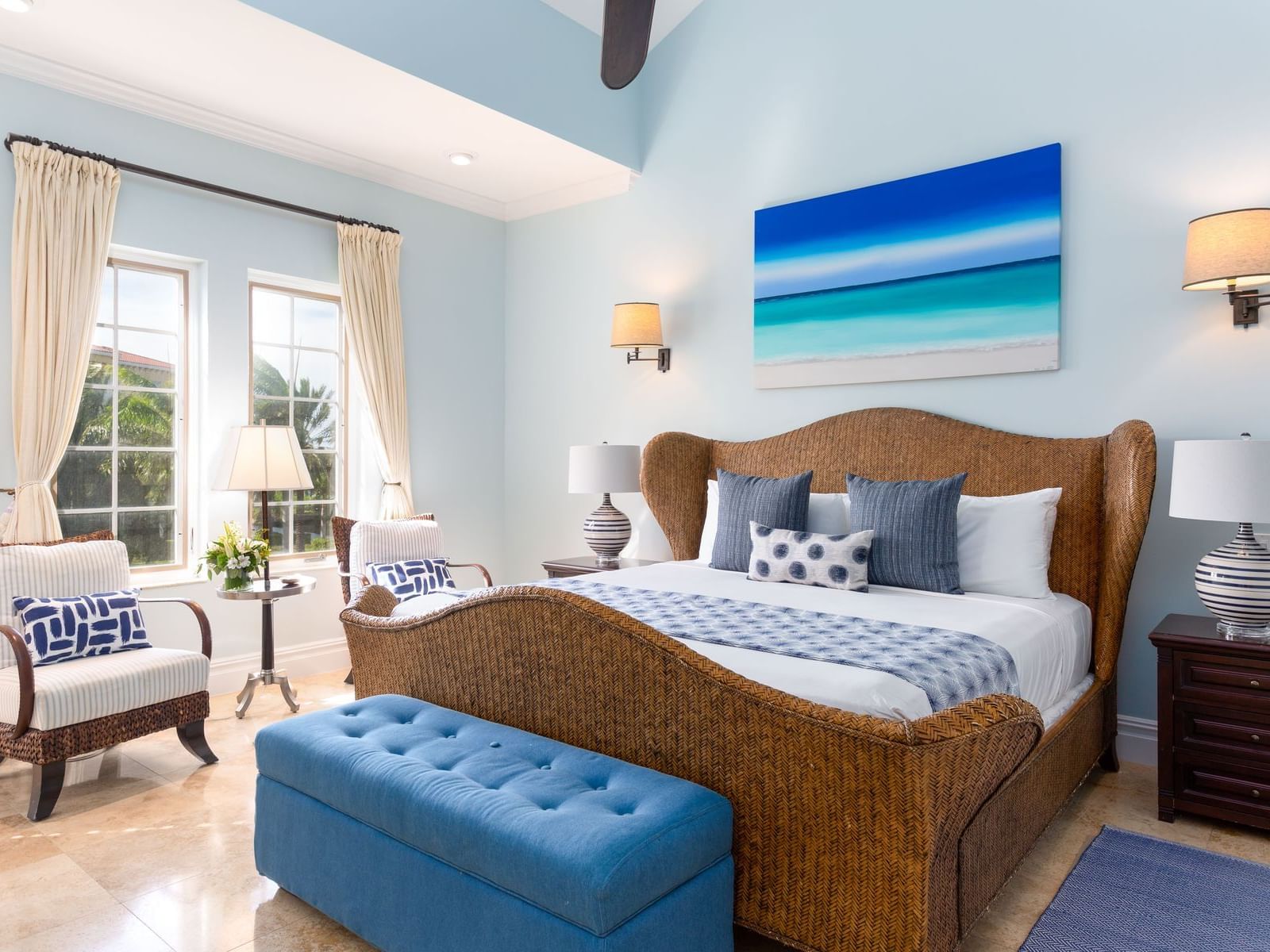 King bed in Three Bedroom at Somerset On Grace Bay