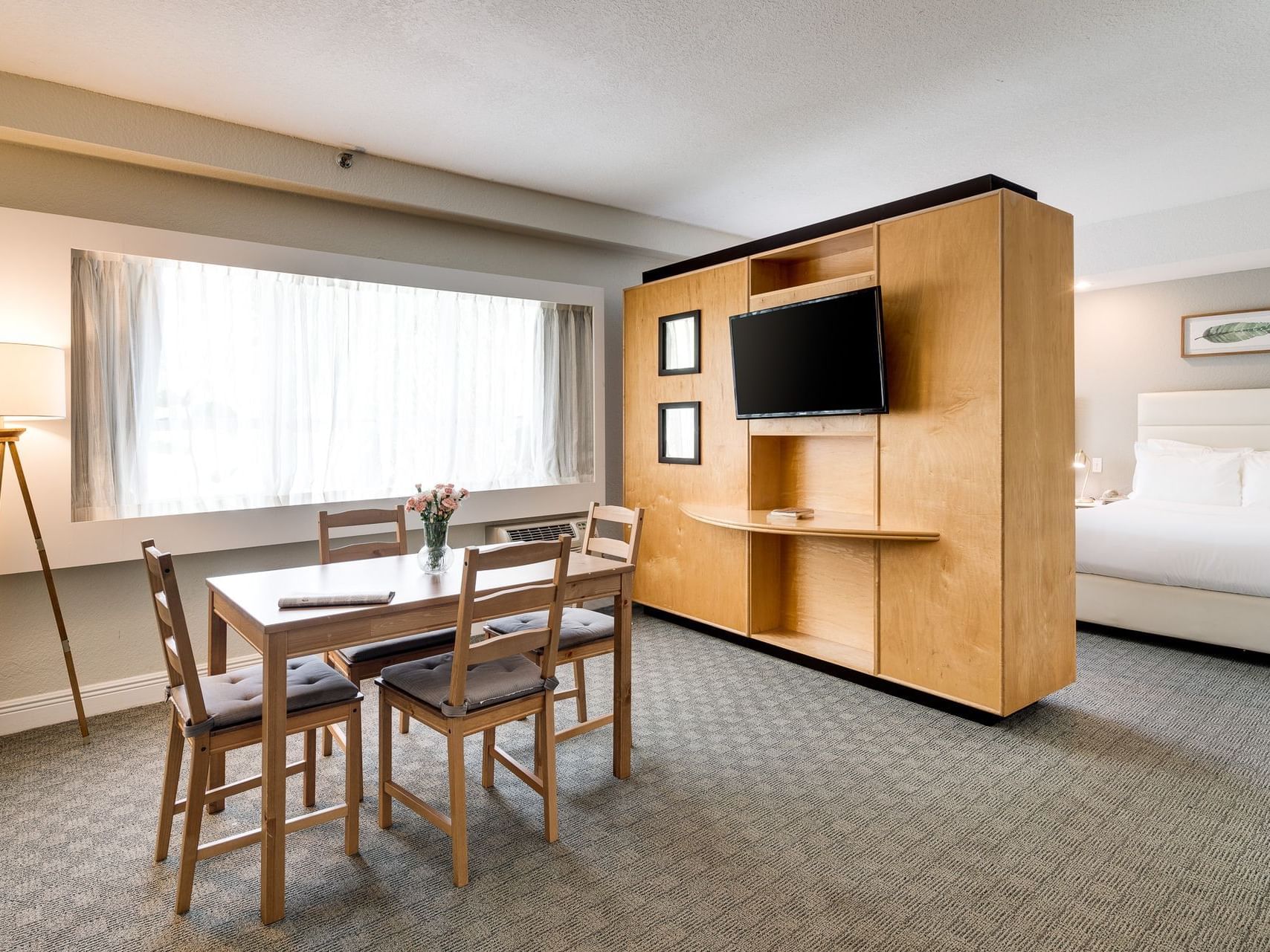 Interior of the living area of Studio King room at Crest Hotel