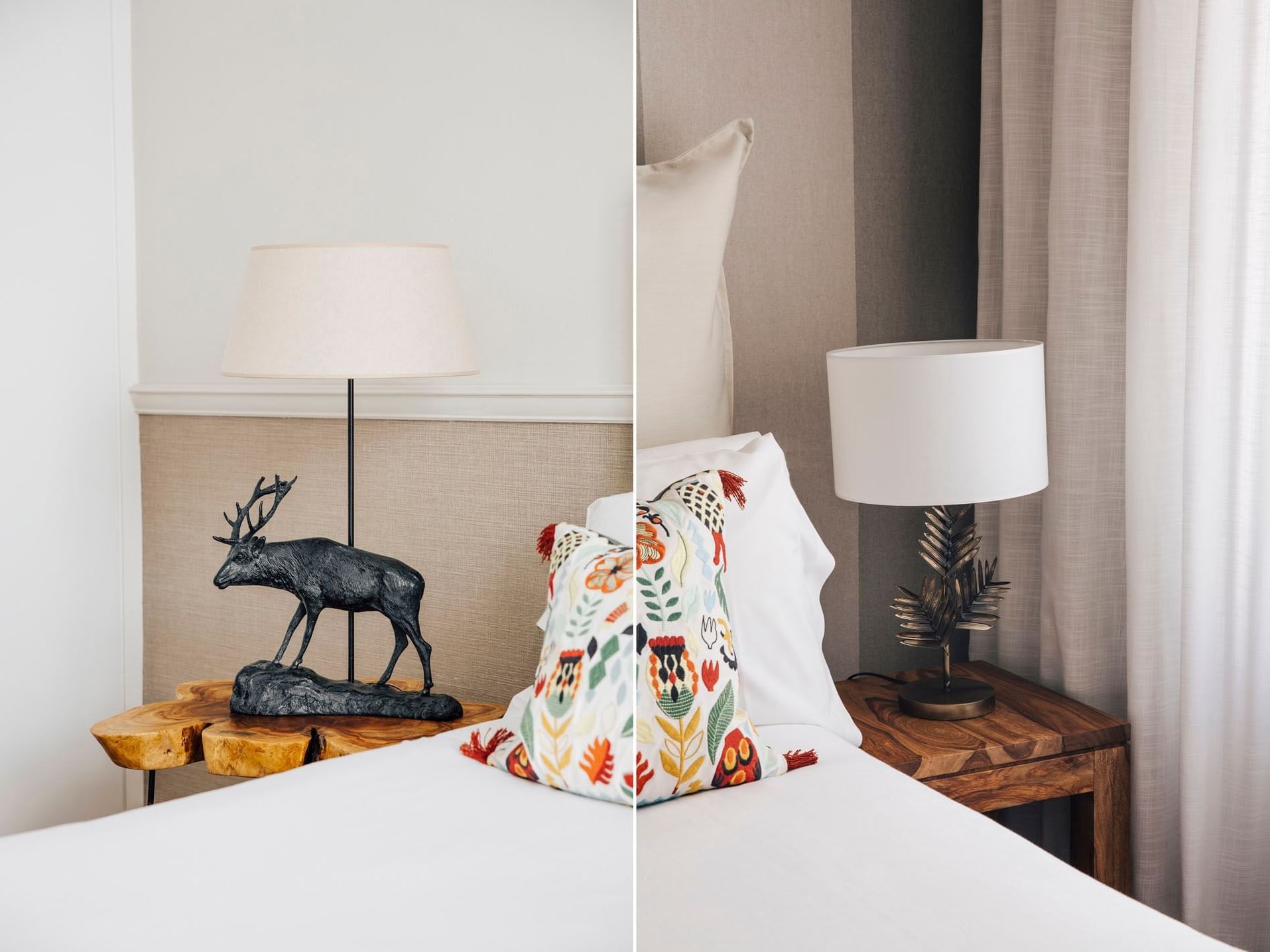 Nightstand by the bed in Deluxe Room at Barcelona Apartments