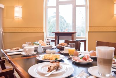Table set for Breakfast at Leo´s Bistro in Hotel Collegium Leoninum, Bonn