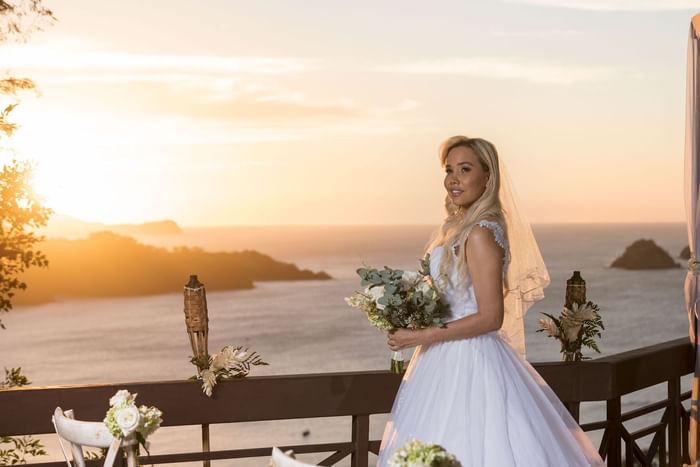Bride on the Balcony with a Sea view, Villas Sol Beach Resort