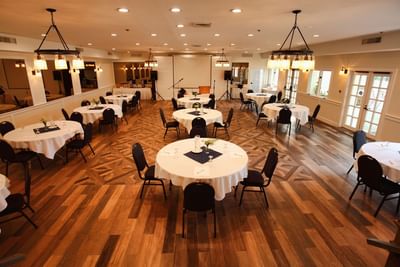 Upper view of Banquet Hall at La Tourelle Hotel and Spa