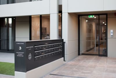 Exterior of the main entrance to Knightsbridge Canberra