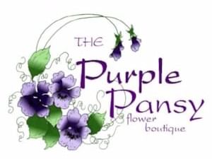 Logo of the Purple Pansy Flower Boutique shop near Retro Suites