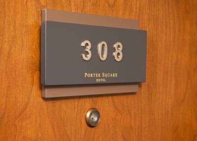 a room number on a door