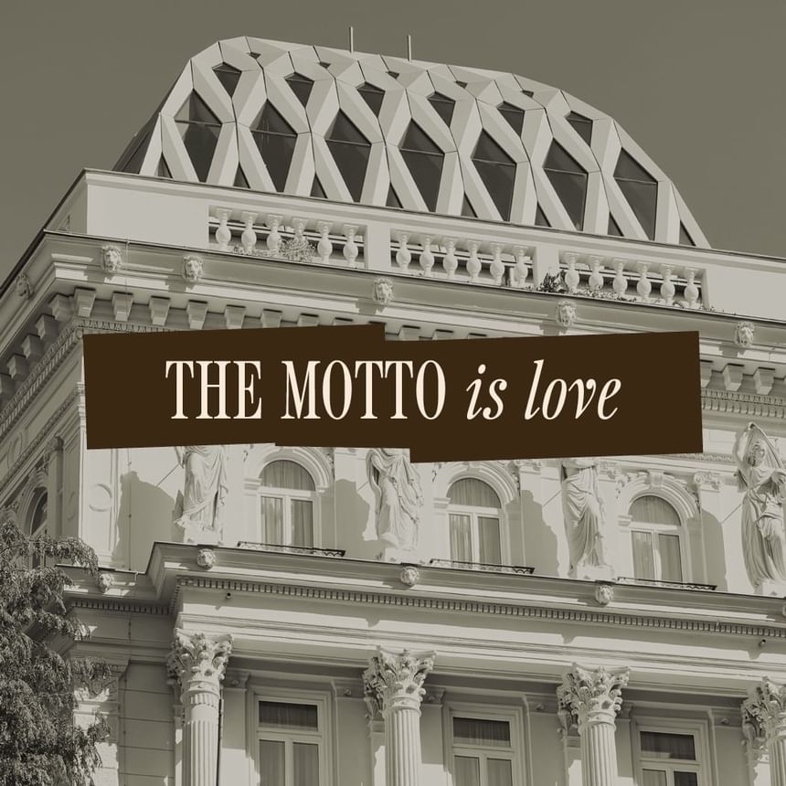 The Motto is Love poster used at Hotel Motto Vienna