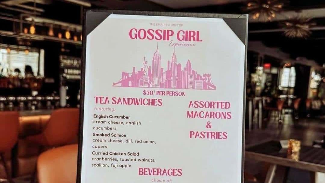 gossip girl experience menu - the empire rooftop 