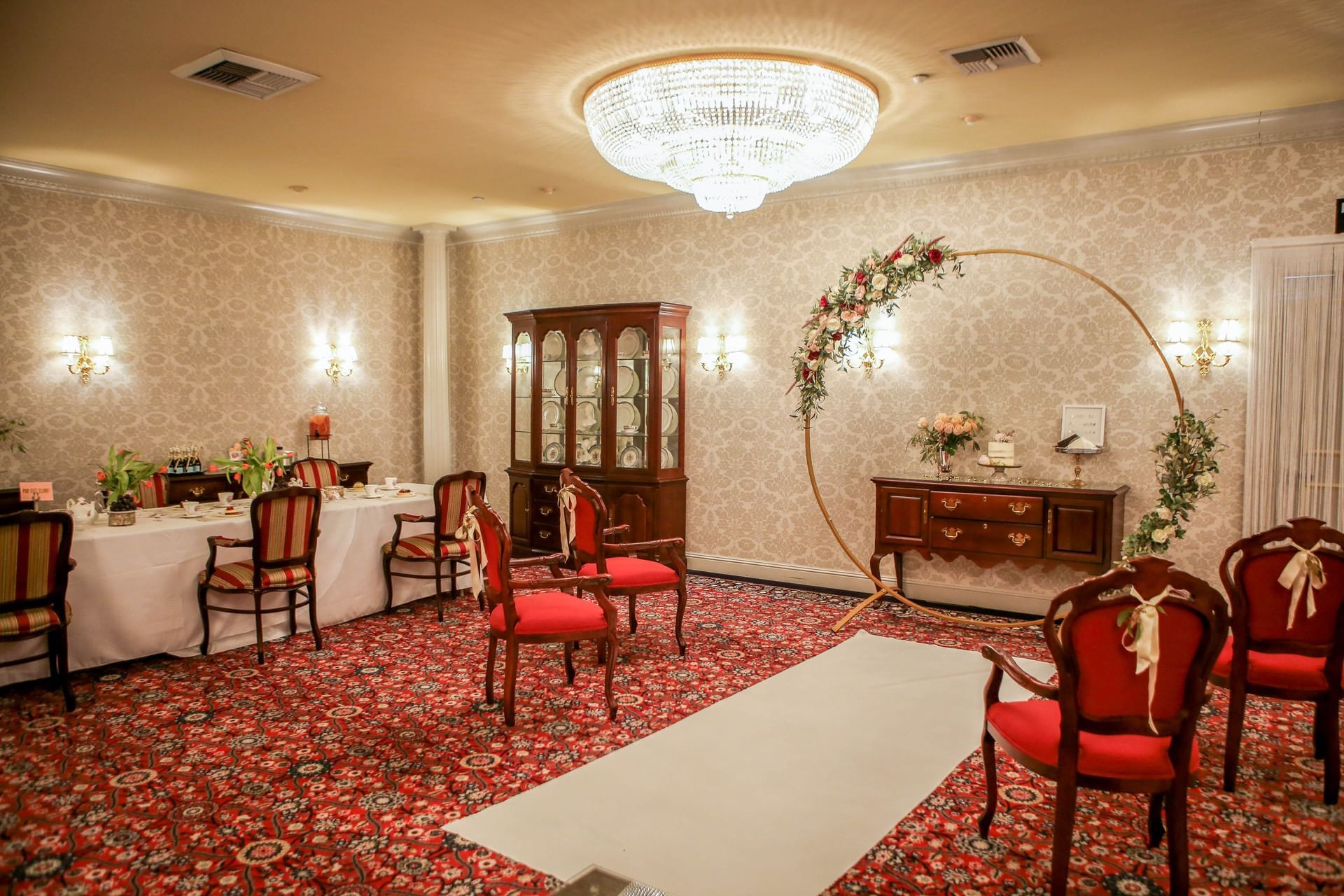 an alter at a hotel wedding