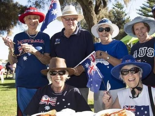 The Sebel Mandurah - A group of elderly people holding flags