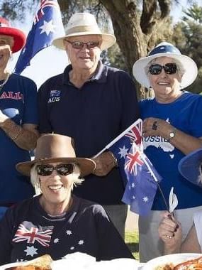 The Sebel Mandurah - A group of elderly people holding flags