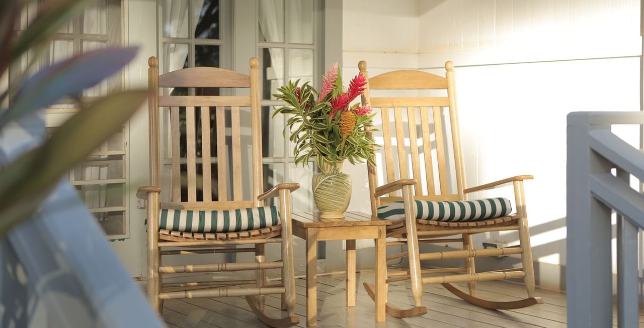 Chairs and vase